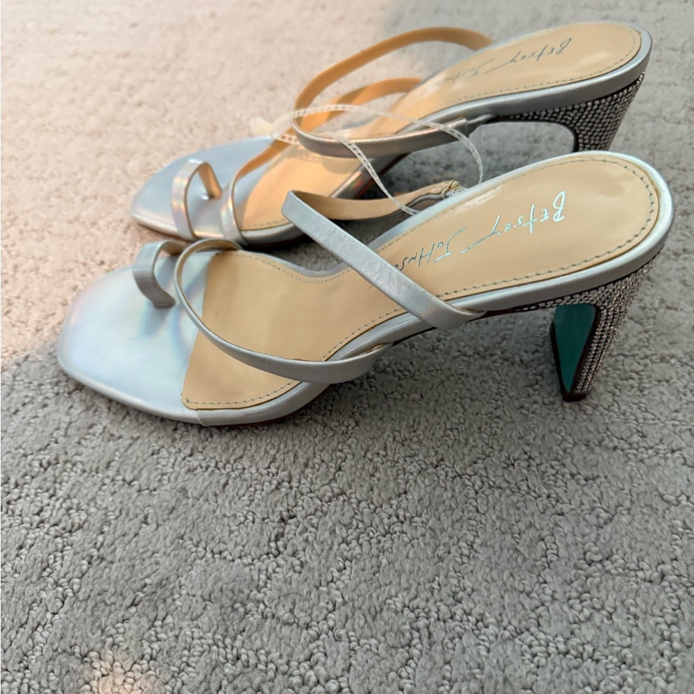 Betsey Johnson- Elegant Silver Women's Heels-Size 8